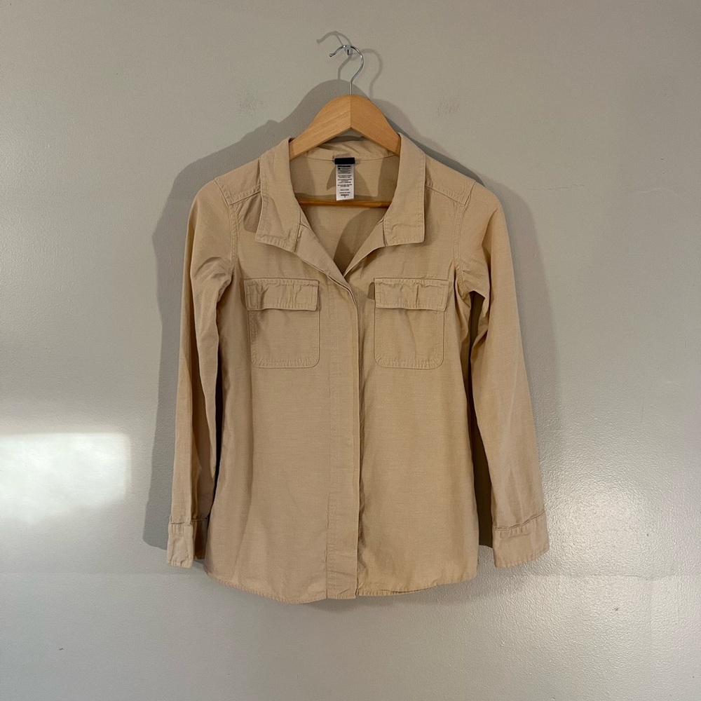 Patagonia Women's Beige Utility Organic Cotton Shirt Neutral Summer Office